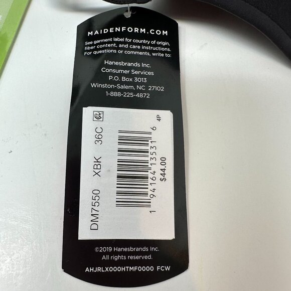 Maidenform Racerback Bra Black 36C DM7550 Smartzone Cups Supersoft Fabric New - Picture 7 of 7